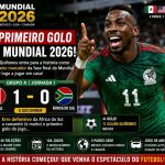 O avançado Julián Quiñones entrou para a história do futebol mundial ao marcar o primeiro golo da fase final do Mundial FIFA 2026